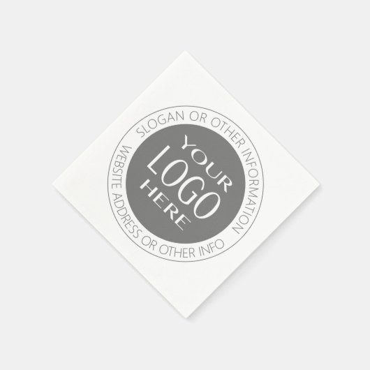 Voeg uw eigen Logo en circulaire tekst toe Servet (Hoek)