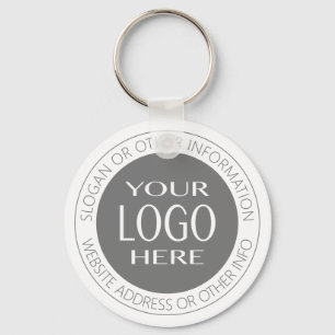 Voeg uw eigen Logo en circulaire tekst toe Sleutelhanger