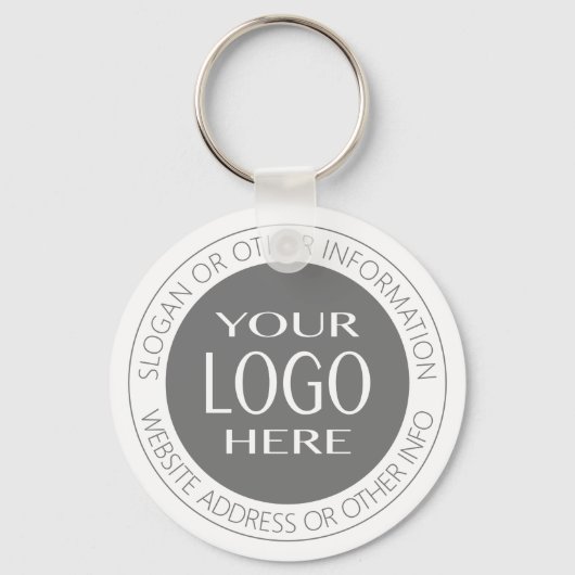 Voeg uw eigen Logo en circulaire tekst toe Sleutelhanger (Voorkant)