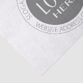 Voeg uw eigen Logo en circulaire tekst toe Tissuepapier (Detail)