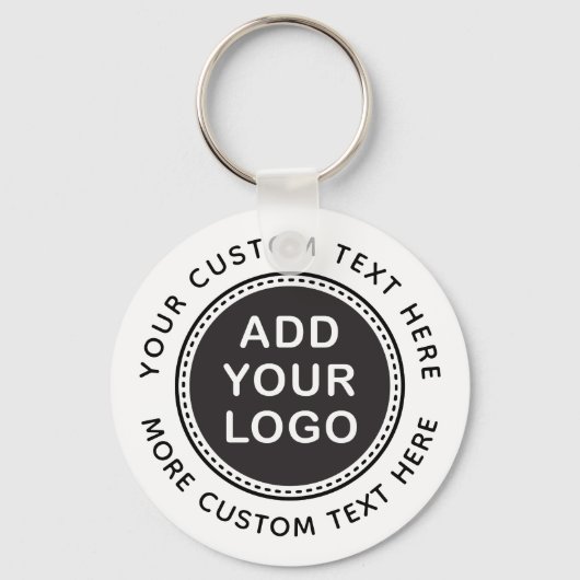 Voeg uw eigen logo en tekst bedrijfs sjabloon toe sleutelhanger (Voorkant)