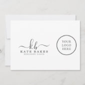 Voeg uw eigen Logo-minimalistische eenvoudige belk Feestdagenkaart (Voorkant)