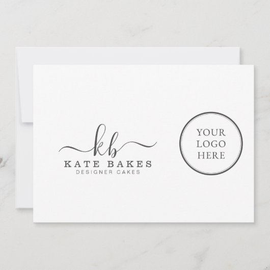 Voeg uw eigen Logo-minimalistische eenvoudige belk Feestdagenkaart (Voorkant)