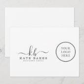 Voeg uw eigen Logo-minimalistische eenvoudige belk Feestdagenkaart (Voorkant / Achterkant)