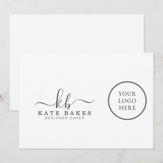 Voeg uw eigen Logo-minimalistische eenvoudige belk Feestdagenkaart (Voorkant / Achterkant)