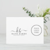 Voeg uw eigen Logo-minimalistische eenvoudige belk Feestdagenkaart (Staand voorkant)