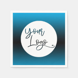 Voeg uw eigen Logo over Sky Blue en Black Ombre to Servet