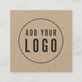 Voeg uw eigen Logo Rustic Kraft Social Media toe Vierkante Visitekaartje (Voorkant)