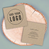Voeg uw eigen Logo Rustic Kraft Social Media toe Vierkante Visitekaartje
