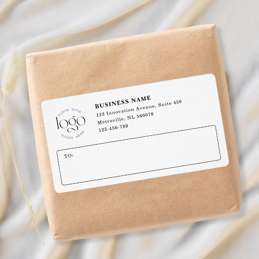 Voeg uw eigen logo toe Aangepaste zakelijke witte Etiket