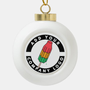 Voeg uw eigen logo toe Bedrijfsreclame Keramische Bal Ornament