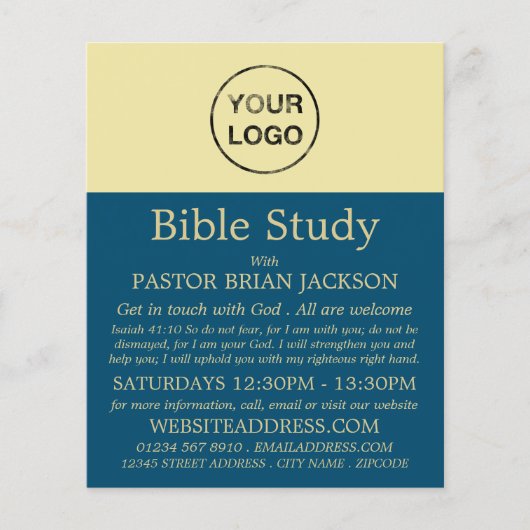 Voeg uw eigen Logo toe, Christelijke Bijbelklasse  Flyer (Voorkant)