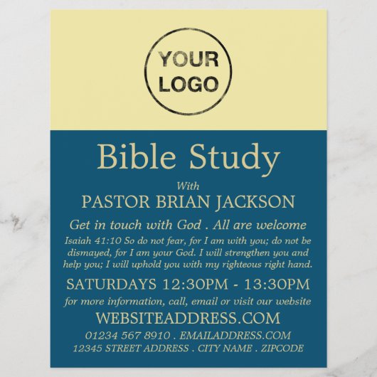 Voeg uw eigen Logo toe, Christelijke Bijbelklasse Flyer (Voorkant)