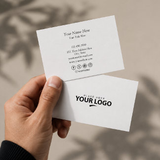 Voeg uw eigen logo toe | Eenvoudig Executive Wit Visitekaartje