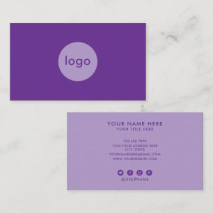 Voeg uw eigen logo toe Professionele Paarse Lavend Visitekaartje