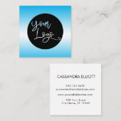 Voeg uw eigen Logo toe via Sky Blue Ombre Vierkante Visitekaartje (Voorkant / Achterkant)