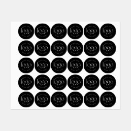 Voeg uw eigen logo toe Zwart moderne zakelijke lab Labels