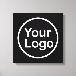 Voeg uw eigen logo toe | Zwarte achtergrond Canvas Afdruk