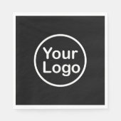 Voeg uw eigen logo toe | Zwarte achtergrond Servet (Voorkant)