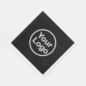 Voeg uw eigen logo toe | Zwarte achtergrond Servet (Hoek)