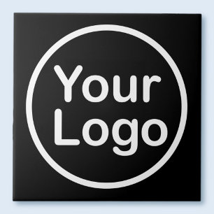 Voeg uw eigen logo toe Zwarte achtergrond Tegeltje
