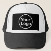 Voeg uw eigen Logo toe | Zwarte achtergrond Trucker Pet (Voorkant)