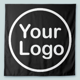 Voeg uw eigen logo toe | Zwarte achtergrond Wandkleed