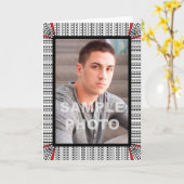 Voeg Uw Eigen Moderne Geometrisch van het Portret Kaart (Gele Bloem)