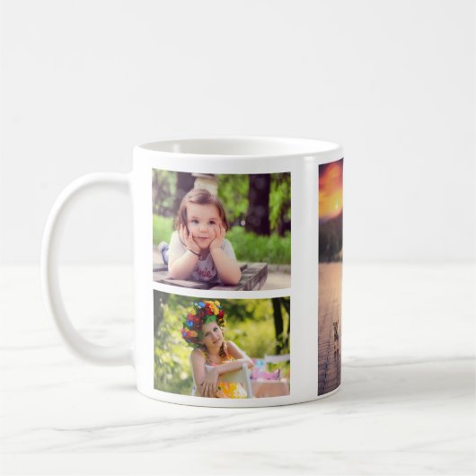 Voeg uw eigen Mok voor 5 fotocollage toe (Links)