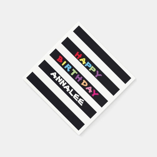 VOEG UW EIGEN NAAM Happy Birthday Paper Napkins TO Servetten (Hoek)