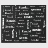 Voeg uw eigen naam toe zwart en wit, aangepaste af cadeaupapier (Vlak)