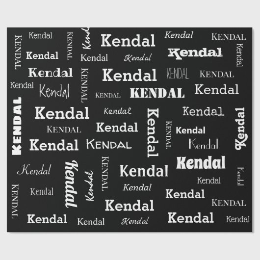 Voeg uw eigen naam toe zwart en wit, aangepaste af cadeaupapier (Vlak)