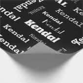 Voeg uw eigen naam toe zwart en wit, aangepaste af cadeaupapier (Hoek)