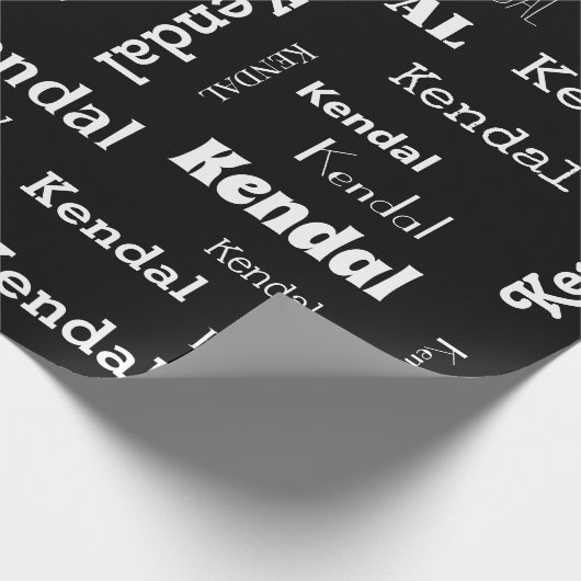 Voeg uw eigen naam toe zwart en wit, aangepaste af cadeaupapier (Hoek)