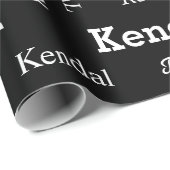 Voeg uw eigen naam toe zwart en wit, aangepaste af cadeaupapier (Rol Hoek)