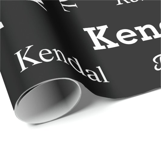 Voeg uw eigen naam toe zwart en wit, aangepaste af cadeaupapier (Rol Hoek)