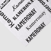 Voeg uw eigen naam toe Zwart-wit Custom Tissuepapier (Detail)