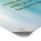 voeg uw eigen offerte blauw waterverf toe poster (Hoek)