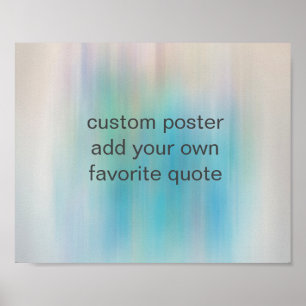 voeg uw eigen offerte  blauw waterverf toe poster