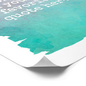 voeg uw eigen poster blauwgroen blauwe waterverf t (Hoek)