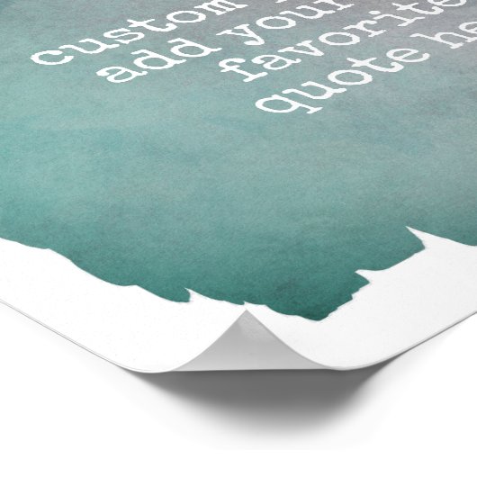 voeg uw eigen poster blauwgroen blauwe waterverf t (Hoek)