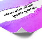 voeg uw eigen prijsopgave paars, roze en blauw toe poster (Hoek)