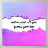 voeg uw eigen prijsopgave paars, roze en blauw toe poster (Voorkant)