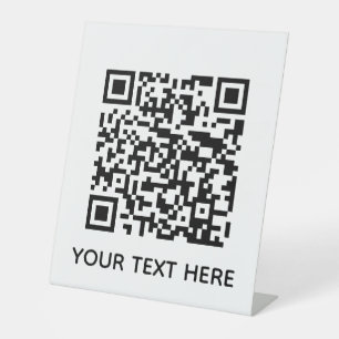 Voeg uw eigen QR-code toe Scanlink naar het menu S Reclamebord Met Voetstuk