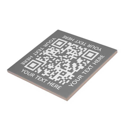 Voeg uw eigen QR-code toe Scannen Minimale Eenvoud Tegeltje (Zijkant)