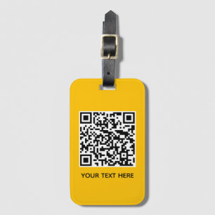 Voeg uw eigen QR-code toe Scannen Minimale Geel Bagagelabel
