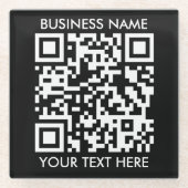 Voeg uw eigen QR-codetekst toe Scannen Minimaal Ee Glazen Onderzetter (Voorkant)