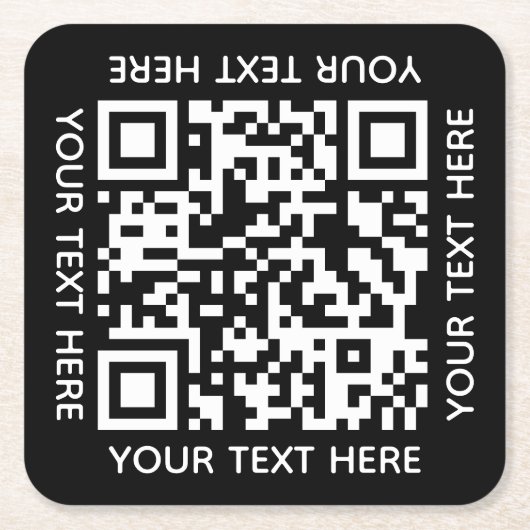 Voeg uw eigen QR-codetekst toe Scannen Minimaal Ee Kartonnen Onderzetters (Voorkant)