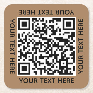 Voeg uw eigen QR-codetekst toe Scannen Minimaal Ee Kartonnen Onderzetters