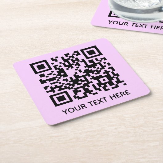 Voeg uw eigen QR-codetekst toe Scannen Minimaal Ee Kartonnen Onderzetters (Schuin)